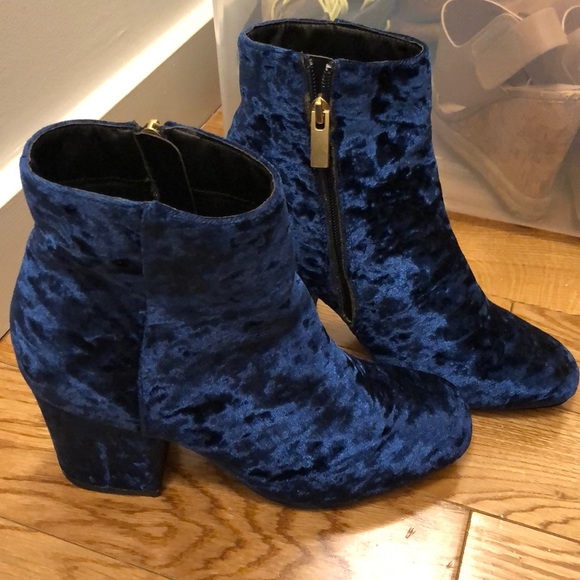 ASOS Shoes - ASOS blue velvet party booties. Like new! ASOS Shoes - ASOS blue velvet party booties. Like new!